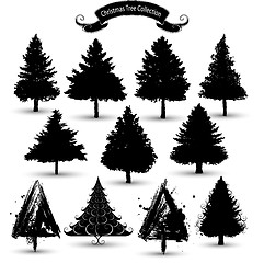 Image showing Christmas tree silhouettes