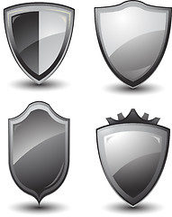 Image showing Vector silver shields
