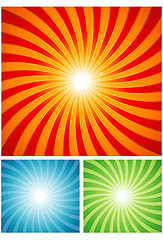 Image showing Sunset retro design spiral background