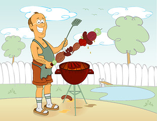 Image showing Cook barbecue man