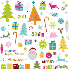 Image showing Retro Christmas elements