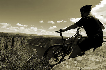 Image showing Mountain biking