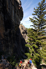 Image showing Rappeling