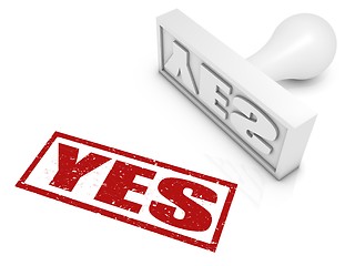 Image showing Yes Rubber Stamp