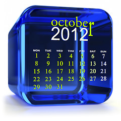 Image showing Blue October Calendar