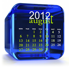 Image showing Blue August Calendar