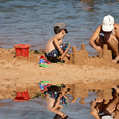 Image showing sandcastle building