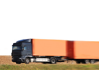 Image showing truck moving on a highway