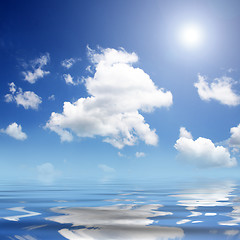 Image showing blue sky and ocean