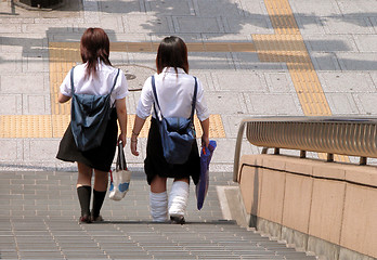 Image showing Japanese schoolgirls