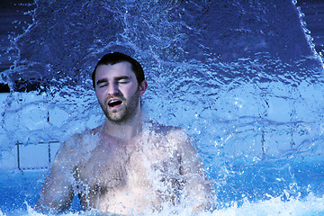 Image showing man in the jacuzzi