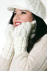 Image showing Beautiful woman in winter clothes