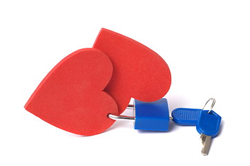 Image showing Hearts and padlock