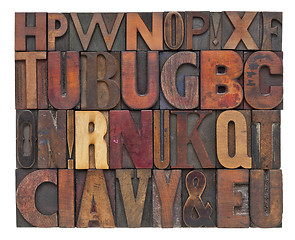 Image showing antique wood type letters