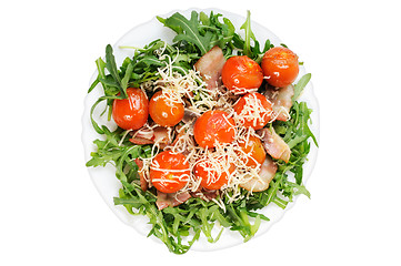 Image showing Salad with arugula and tomatoes