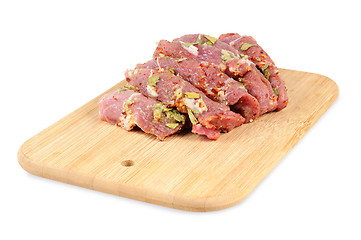 Image showing Raw meat,  with spices