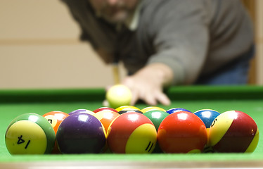 Image showing shooting pool