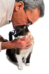 Image showing man and cat