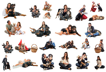 Image showing people with dogs