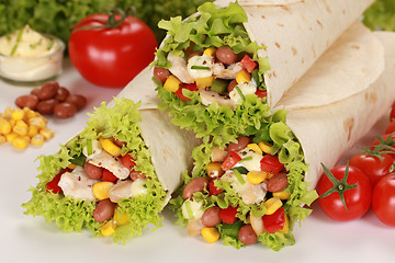 Image showing Chicken Wrap Sandwiches