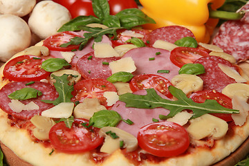 Image showing Pizza with ingredients