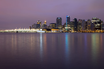 Image showing Vancouver BC City Skyline at Dawn