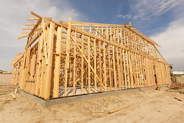 Image showing New Construction Home Framing Abstract
