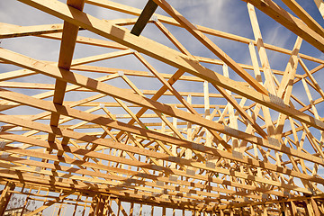 Image showing New Construction Home Framing Abstract