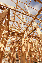 Image showing New Construction Home Framing Abstract