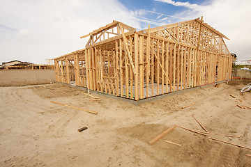Image showing New Construction Home Framing Abstract