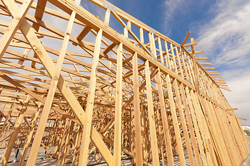 Image showing New Construction Home Framing Abstract