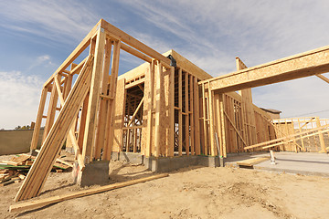 Image showing New Construction Home Framing Abstract