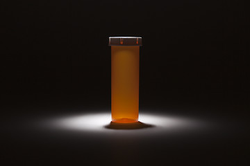 Image showing Empty Medicine Bottle Under Spot Light