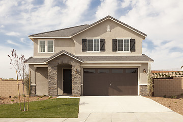 Image showing Newly Constructed Modern Home Facade