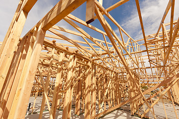 Image showing New Construction Home Framing Abstract