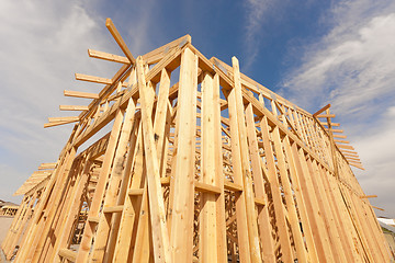 Image showing New Construction Home Framing Abstract