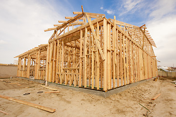 Image showing New Construction Home Framing Abstract