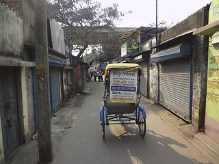 Image showing Rikshaw in slum, Kolkata, India