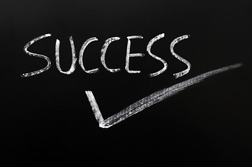 Image showing Word of success with a tick