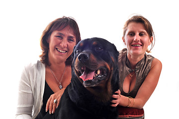 Image showing women and dog