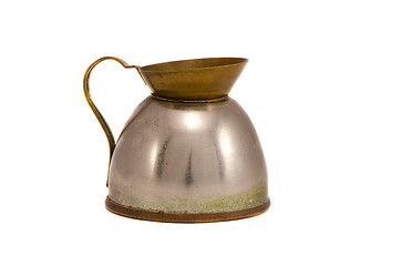 Image showing old rusty metal kettle for boiling water isolated 