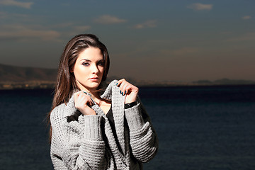 Image showing beautiful woman by the sea