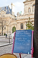 Image showing Paris - Menu in a restaurant