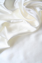 Image showing Smooth elegant white silk as background 