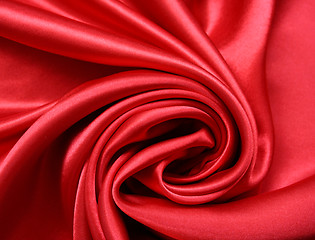 Image showing Smooth Red Silk as background 