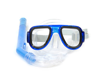 Image showing snorkelling equipment on white background
