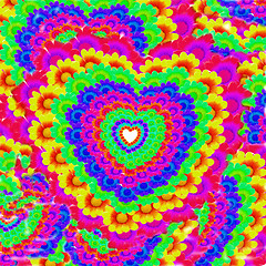 Image showing colorful hearts and flowers background