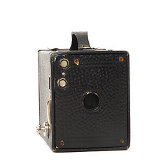 Image showing Vintage box camera isolated on white  