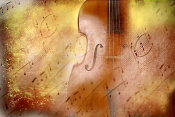 Image showing grunge background music, bass and score