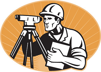 Image showing Surveyor Engineer Theodolite Total Station